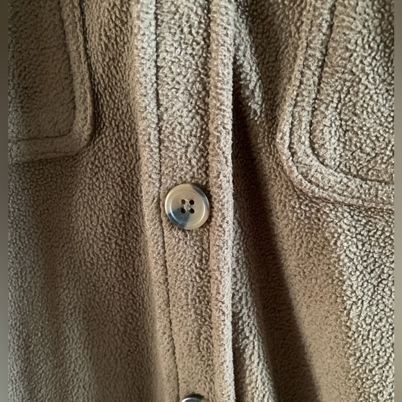 Brooklyn Cloth Teddy Bear Fuzzy Cozy Olive Green/Brown Shacket | Medium - Picture 3 of 7